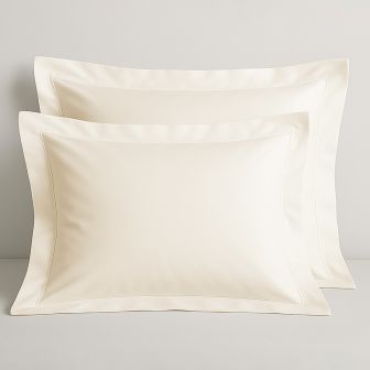 Hotel Collection 100% Cotton Cream Oxford Pillowcase Pair