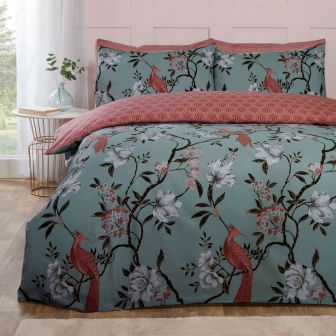 Paradise Duck Egg Cotton Rich Duvet Set