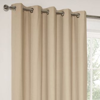 Paros Natural Blackout Ready Made Eyelet Curtains