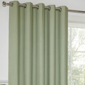 Paros Sage Blackout ready Made Eyelet Curtains