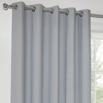 Paros Silver Blackout Ready Made Eyelet Curtains