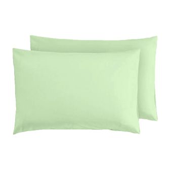 Percale Laurel Green Pillowcase Pair