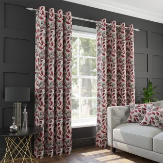 Perth Red Eyelet Curtains