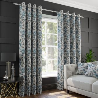 Perth Teal Eyelet Curtains