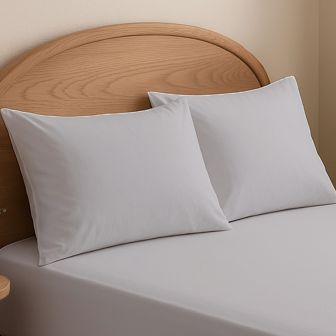 Hotel Collection 100% Cotton Silver Pillowcase Pair