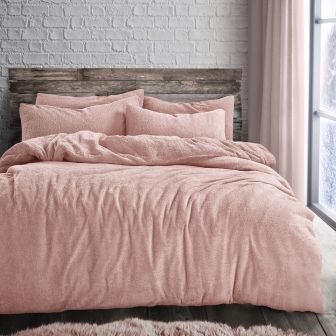 Teddy Fleece Pink Duvet Cover Set