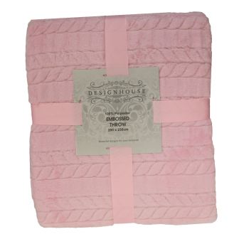 Embossed Throw Pink