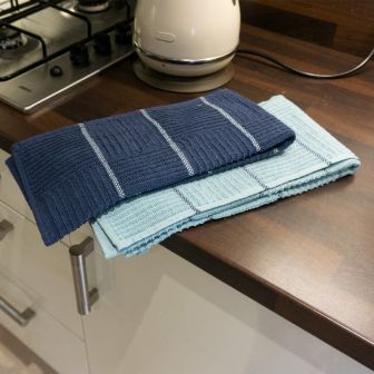 Dotty Stitch Navy Tea Towels
