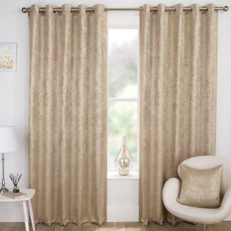 Orion Natural Blackout Ready Made Eyelet Curtains