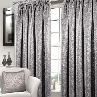 Neptune Lined Grey Pencil Pleat Curtains