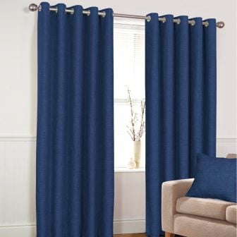 Aston Navy Blackout Eyelet Curtains