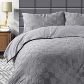 Monaco Grey Cotton Rich Duvet Set