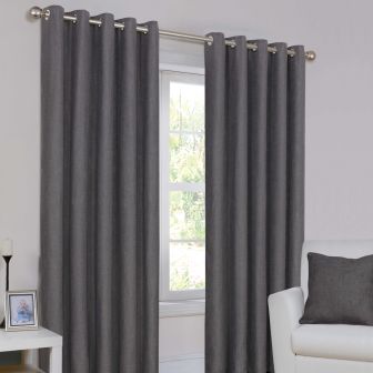 Aston Charcoal Blackout Eyelet Curtains