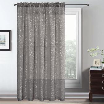 Dotty Grey Voile Panel