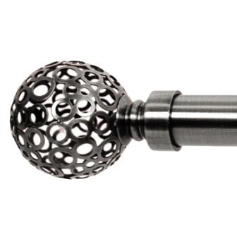 25/28mm Cairo Gun Metal Extendable Curtain Pole