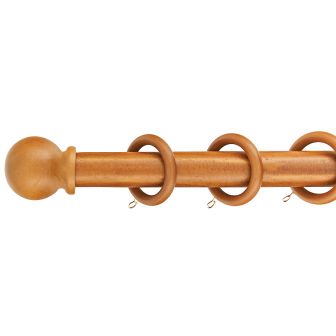 28mm DH Wood Waxed Pine Curtain Pole