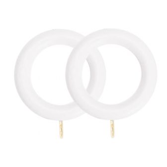 28mm White Wooden Curtain Rings