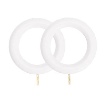 28mm White Wooden Curtain Rings