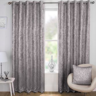 Orion Grey Blackout Ready Made Eyelet Curtains