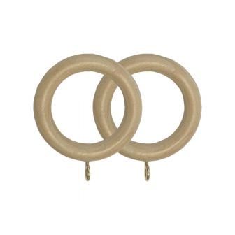 28mm DH Wood Light Oak Curtain Rings 4 Pack