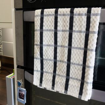 Black Check Tea Towel