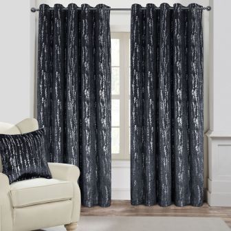Panache Charcoal Ready Made Eyelet Curtains