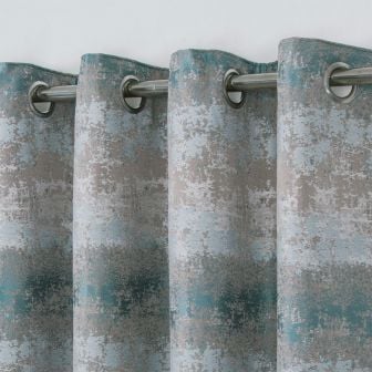 Heritage Teal Ready Made Eyelet Curtains