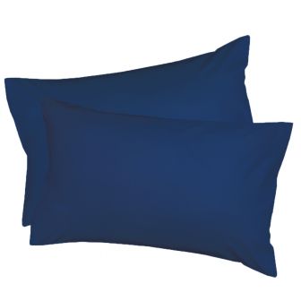 Soft Touch Navy Housewife Pair of Pillowcases