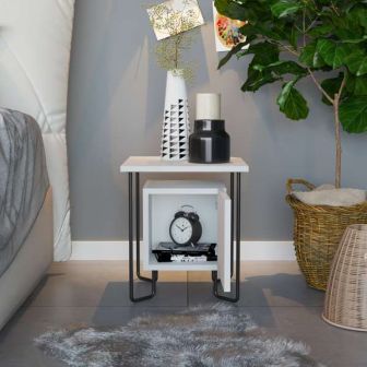 Nova White Bedside Table