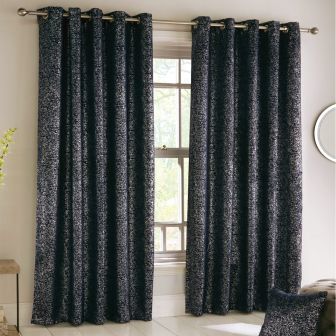 Orion Navy Thermal Ready Made Eyelet Curtains
