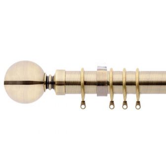 16/19mm Antique Brass Ball Extendable Curtain Pole