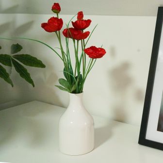 Poppies In Ceramic Vase