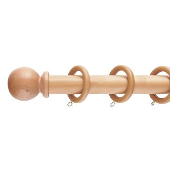28mm DH Wood Waxed Pine Curtain Pole