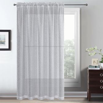 Dotty White Voile Panel