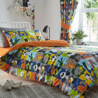 Animal Jigsaw Multi Cotton Mix Duvet Set