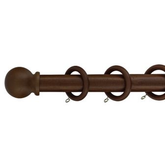 28mm DH Wood Walnut Curtain Pole