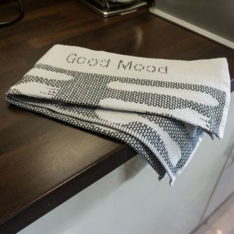 Good Food Good Mood Black Tea Towel