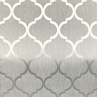 Crystal Trellis Grey & Silver Wallpaper