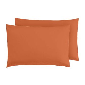 Percale Terracotta Spice Pillowcase Pair