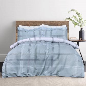 Waffle Check Green Duvet Set