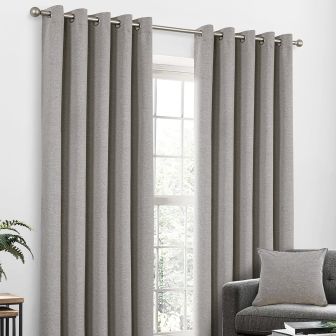 Quebec Natural Blackout Ready Made Eyelet Curtains