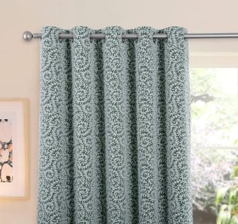 Raheny Green Thermal Ready Made Eyelet Curtains