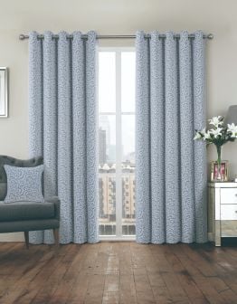 Raheny Grey Thermal Ready Made Eyelet Curtains 