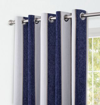 Ripon Blue Ready Made Eyelet Curtains
