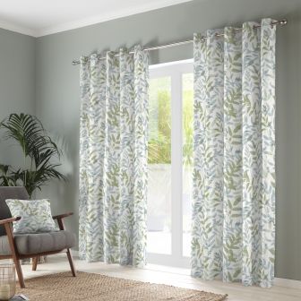 Rowan Green Eyelet Curtain