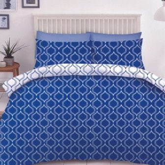 Rowen Navy Cotton Rich Duvet Set