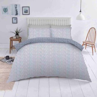 Seersucker Blue Cotton Mix Duvet Set