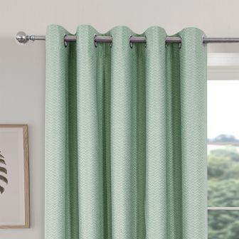 Serene Green Blackout Ready Made Eyelet Curtains