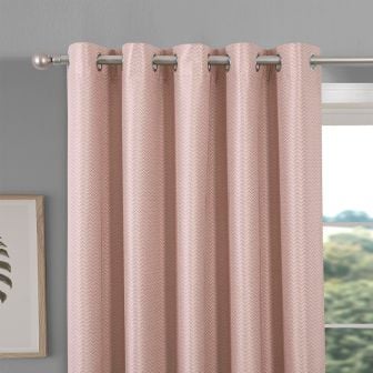 Serene Pink Blackout Ready Made Eyelet Curtains