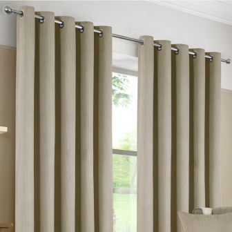 Sheldon Natural Ready Made Eyelet Curtains